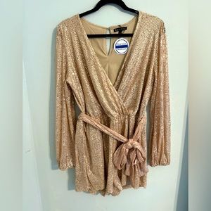 Gold sequins romper NWT size large